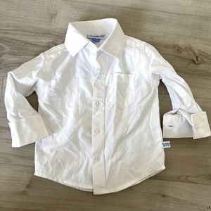 NEW Rugged Butts boys white dress shirt 6-12